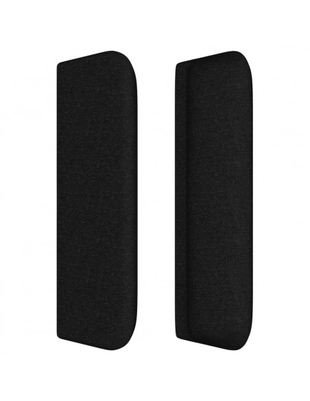 Testiera ad Orecchio Nera 83x16x78/88 cm in Tessuto