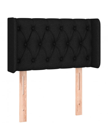 Testiera ad Orecchio Nera 83x16x78/88 cm in Tessuto