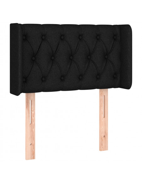 Testiera ad Orecchio Nera 83x16x78/88 cm in Tessuto