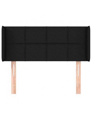 Testiera ad Orecchio Nera 93x16x78/88 cm in Tessuto