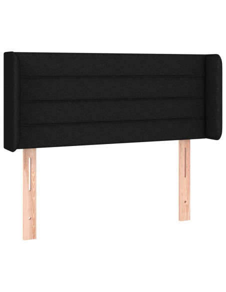 Testiera ad Orecchio Nera 93x16x78/88 cm in Tessuto