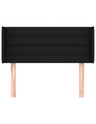 Testiera ad Orecchio Nera 93x16x78/88 cm in Tessuto