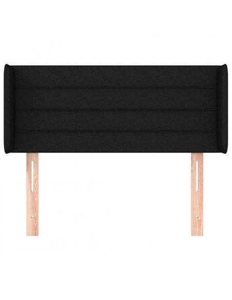 Testiera ad Orecchio Nera 93x16x78/88 cm in Tessuto