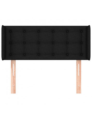 Testiera ad Orecchio Nera 93x16x78/88 cm in Tessuto