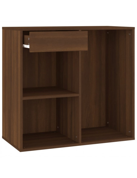 Toeletta con LED e Armadietti Rovere Marrone Legno Multistrato