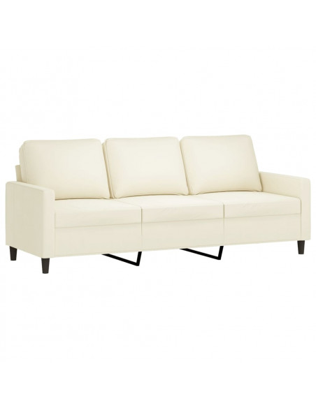 Set di Divani 4 pz con Cuscini Crema in Velluto