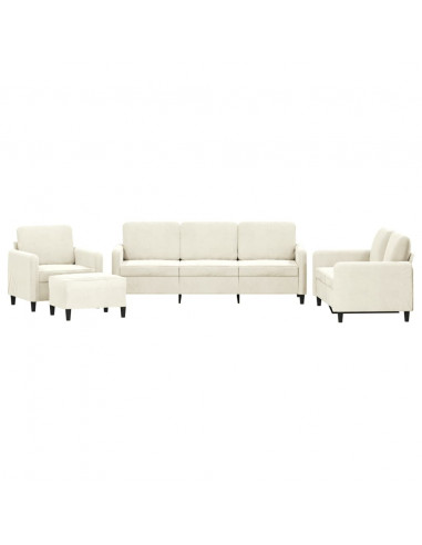 Set di Divani 4 pz Crema in Velluto