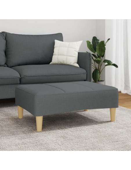Poggiapiedi Grigio Scuro 77x55x31 cm in Tessuto