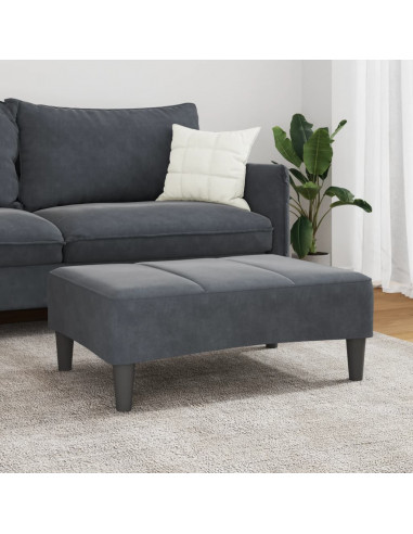 Poggiapiedi Grigio Scuro 77x55x31 cm in Velluto