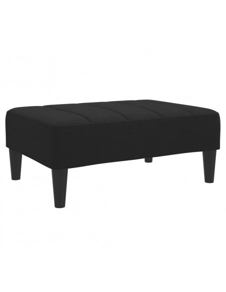 Poggiapiedi Nero 77x55x31 cm in Tessuto