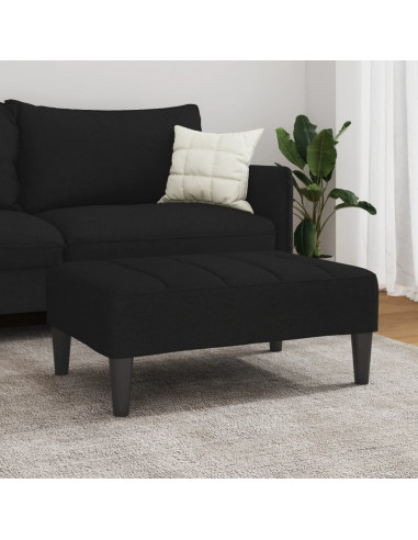 Poggiapiedi Nero 77x55x31 cm in Tessuto