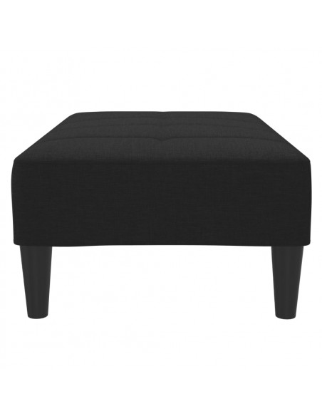 Poggiapiedi Nero 77x55x31 cm in Tessuto