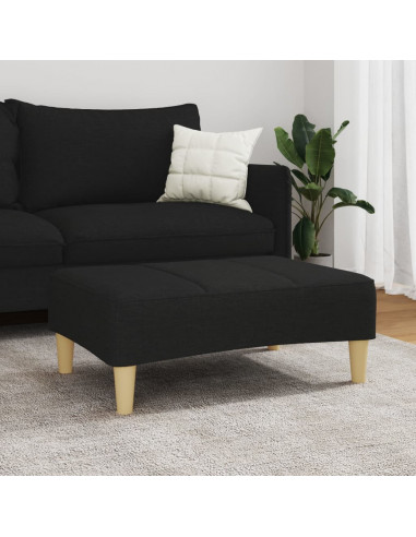 Poggiapiedi Nero 77x55x31 cm in Tessuto