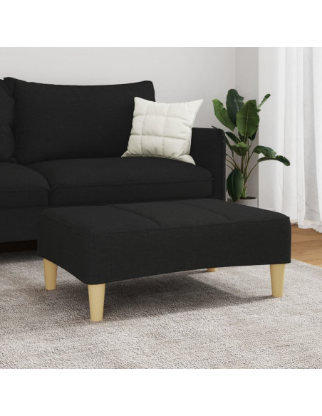 Poggiapiedi Nero 77x55x31 cm in Tessuto