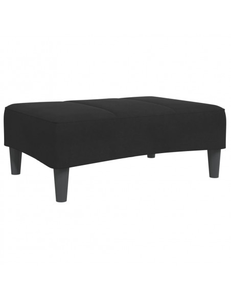 Poggiapiedi Nero 77x55x31 cm in Velluto