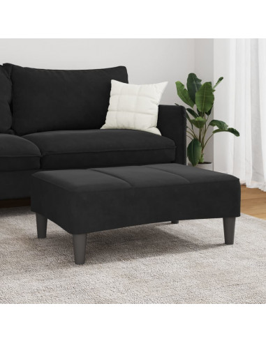 Poggiapiedi Nero 77x55x31 cm in Velluto
