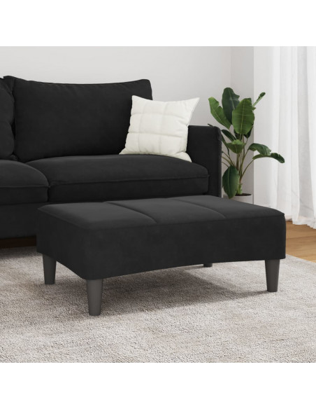 Poggiapiedi Nero 77x55x31 cm in Velluto