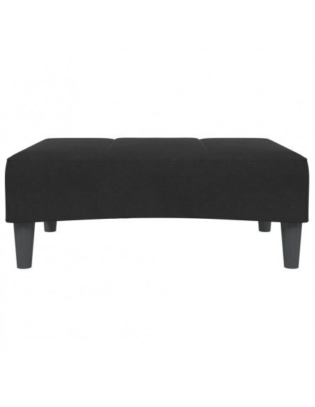 Poggiapiedi Nero 77x55x31 cm in Velluto