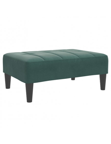 Poggiapiedi Verde Scuro 77x55x31 cm in Velluto