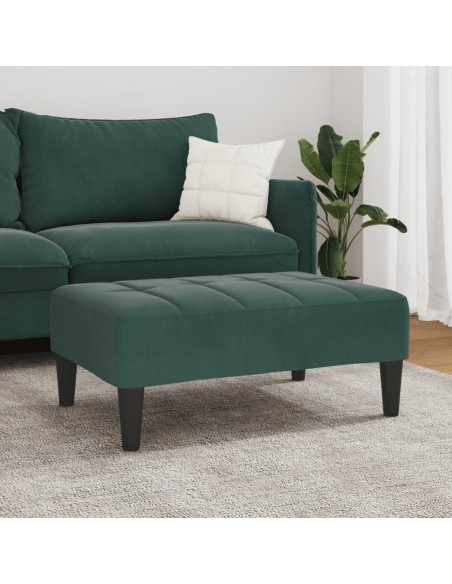 Poggiapiedi Verde Scuro 77x55x31 cm in Velluto