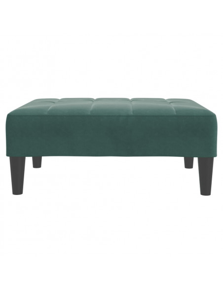 Poggiapiedi Verde Scuro 77x55x31 cm in Velluto