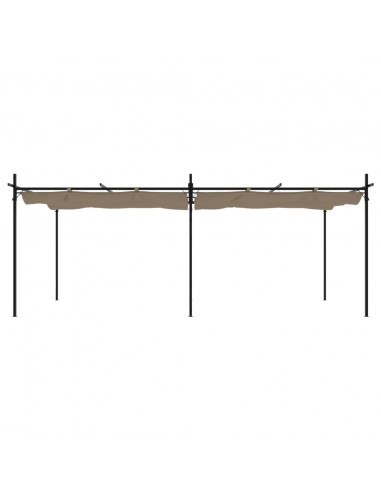 Pergola con Tetto Retrattile Tortora 589x292x230 cm
