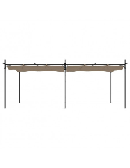 Pergola con Tetto Retrattile Tortora 589x292x230 cm