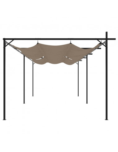 Pergola con Tetto Retrattile Tortora 589x292x230 cm