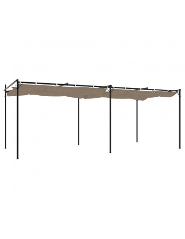 Pergola con Tetto Retrattile Tortora 589x292x230 cm
