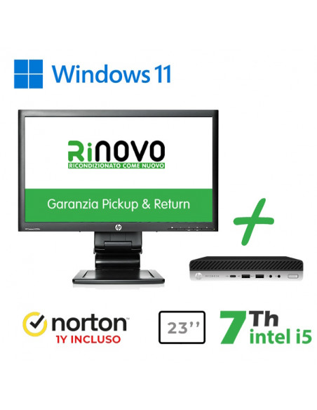 RINOVO HP ULTRA MINI PC REFURBISHED  DM 600-800 G3 RN65532311 NORTON I5-7X00 16GB SSD 256GB W11P + N