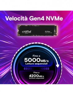 SSD CRUCIAL 4TB P3 PLUS CT4000P3PSSD8 M.2 NVME 4x4 R/W 5000/4200 (SIAE)
