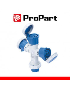 ProPart Adattatore triplo Spina ind.16A 2P+T 220-250V CEE IP67