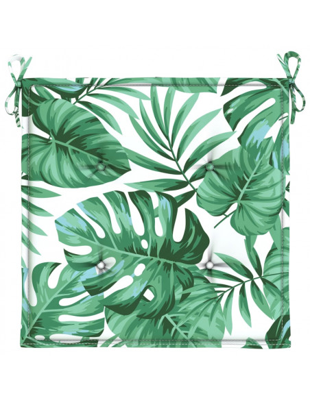 Cuscini per Sedia 6 pz Motivo a Foglie 40x40x3 cm Tessuto
