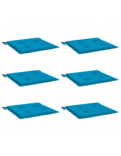 Cuscini per Sedia 6 pz Blu 40x40x3 cm in Tessuto Oxford 2