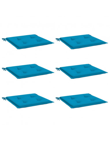Cuscini per Sedia 6 pz Blu 40x40x3 cm in Tessuto Oxford