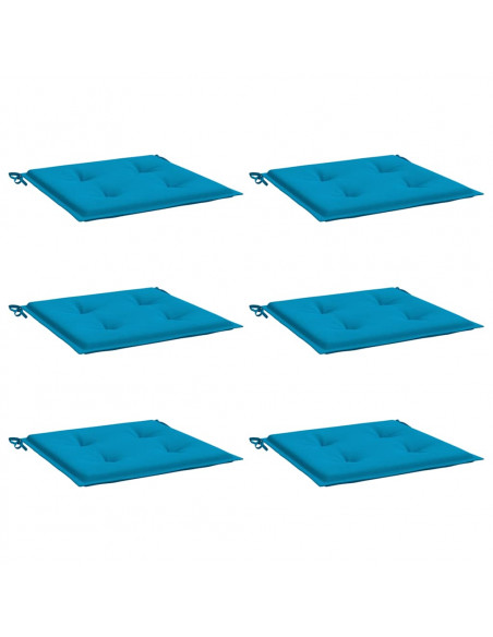 Cuscini per Sedia 6 pz Blu 40x40x3 cm in Tessuto Oxford