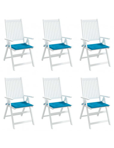 Cuscini per Sedia 6 pz Blu 40x40x3 cm in Tessuto Oxford