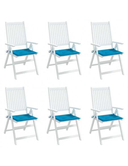 Cuscini per Sedia 6 pz Blu 40x40x3 cm in Tessuto Oxford
