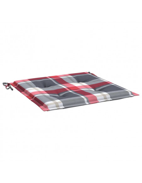 Cuscini per Sedia 2 pz a Quadri Rossi 40x40x3cm Tessuto Oxford