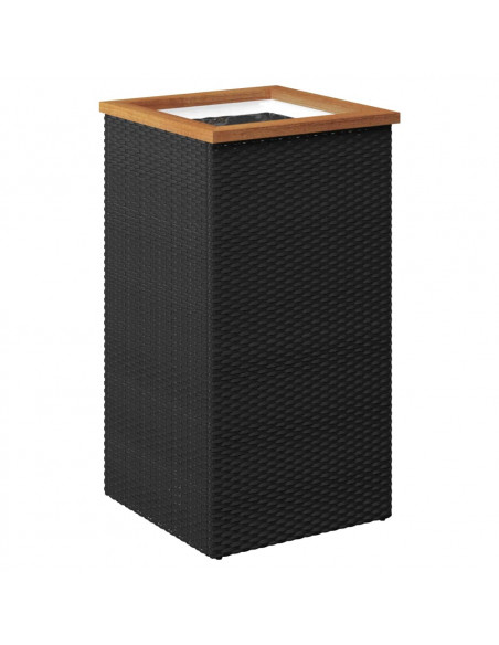 Fioriera Nera 40x40x80 cm in Polyrattan