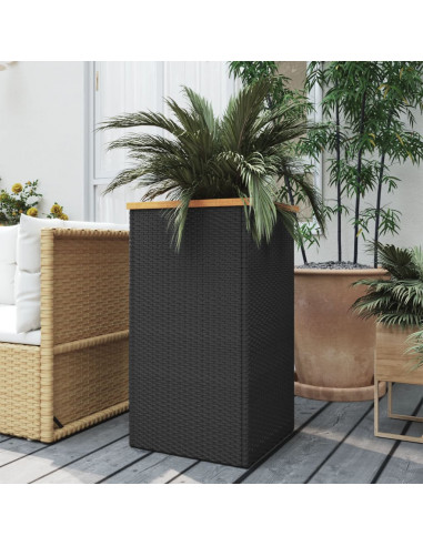 Fioriera Nera 40x40x80 cm in Polyrattan