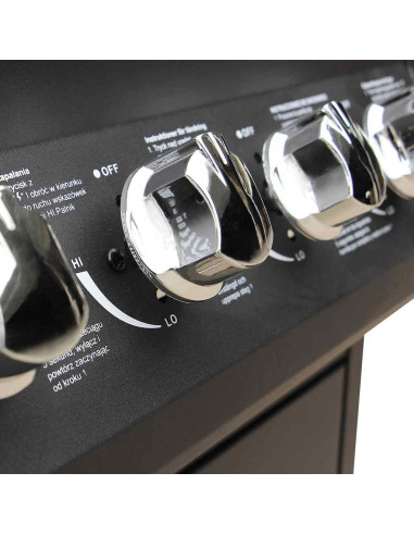 Barbecue e Griglia a Gas 6+1 Fornelli Nero