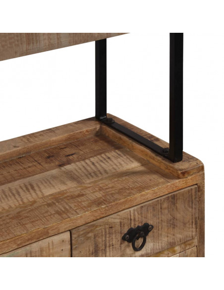 Credenza con Ripiani in Legno Massello di Mango 120x35x200 cm