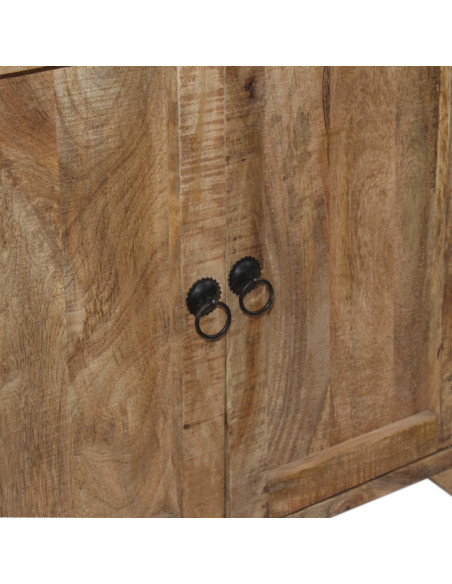 Credenza con Ripiani in Legno Massello di Mango 120x35x200 cm