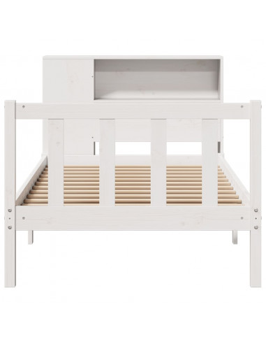 Letto Libreria senza Materasso Bianca 90x200 cm Legno di Pino