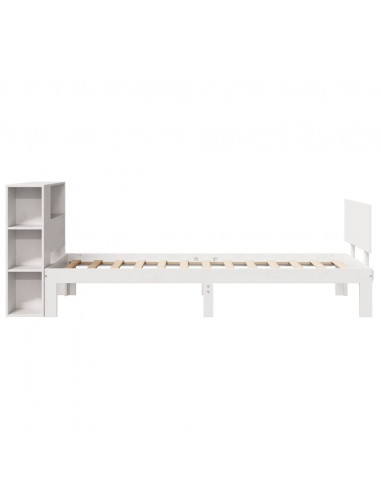 Letto Libreria senza Materasso Bianca 90x200 cm Legno di Pino