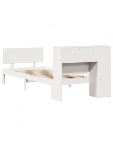 Letto Libreria senza Materasso Bianca 90x200 cm Legno di Pino