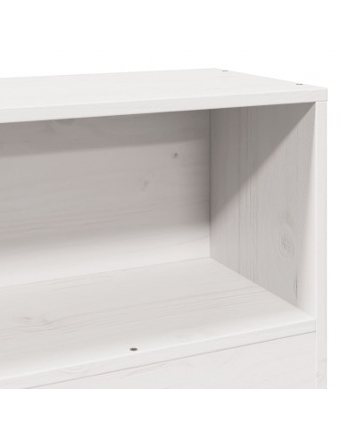 Letto Libreria senza Materasso Bianco 90x190 cm Massello Pino