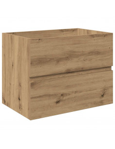 Mobile Bagno con Lavabo Integrato&Rubinetto Rovere Artigianale 2