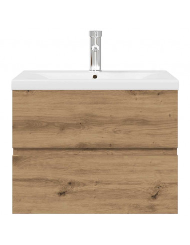 Mobile Bagno con Lavabo Integrato&Rubinetto Rovere Artigianale